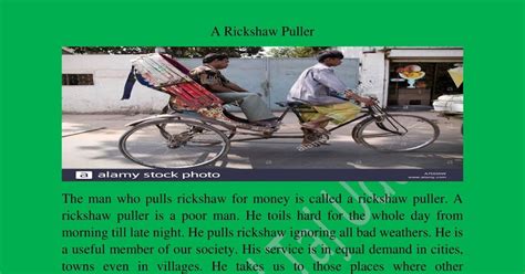 a lucky rickshaw puller story|A Rickshaw Puller Paragraph .